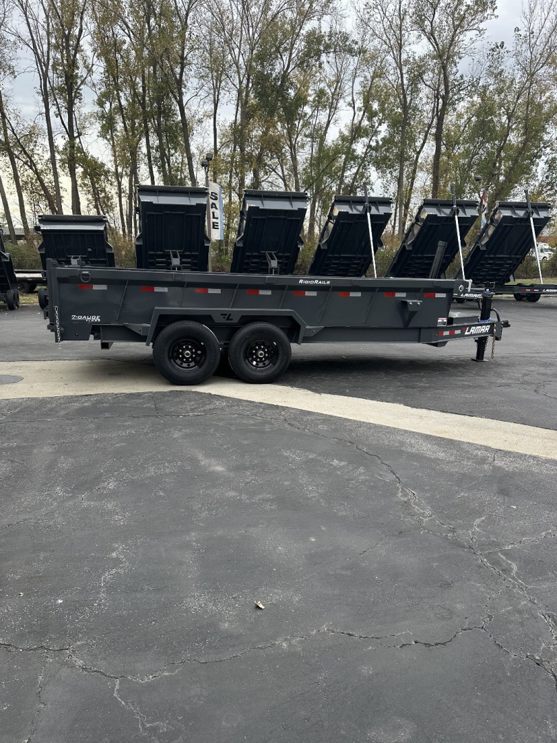 New 2025 Lamar Trailers 83" X 16' DT - 14K Telescopic Dump Trailer