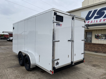 New 2025 US CARGO Scout 7x16 +6" V-Nose Barn Door w/Options Cargo / Enclosed Trailer