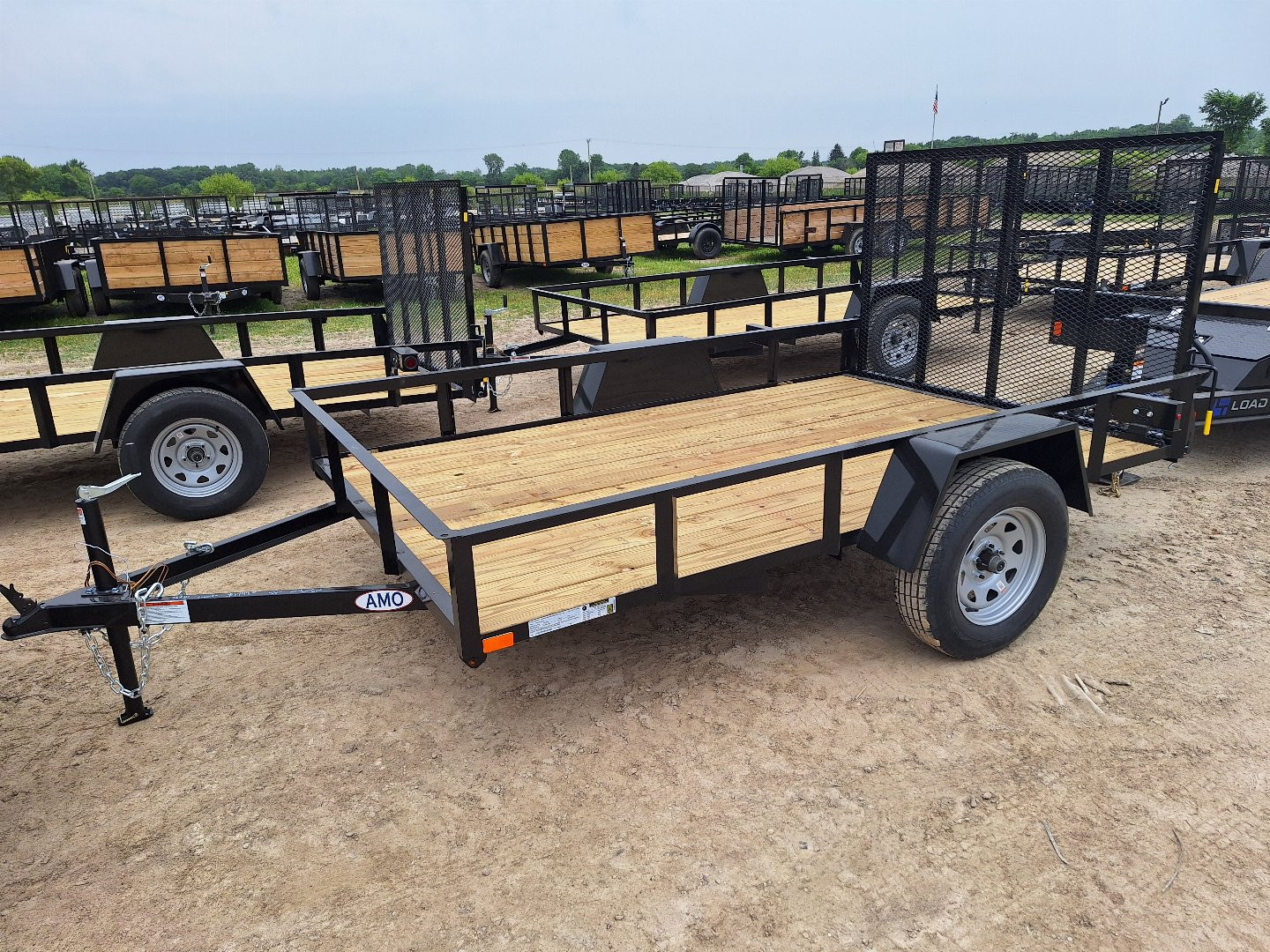 New 2025 AMO 76x10 Lowside Landscape Trailer W/ Led Lights and Spring Assist Gate