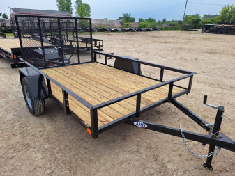 New 2025 AMO 76x10 Lowside Landscape Trailer W/ Led Lights and Spring Assist Gate