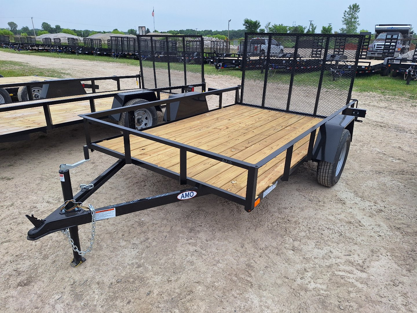 New 2025 AMO 76x10 Lowside Landscape Trailer W/ Led Lights and Spring Assist Gate