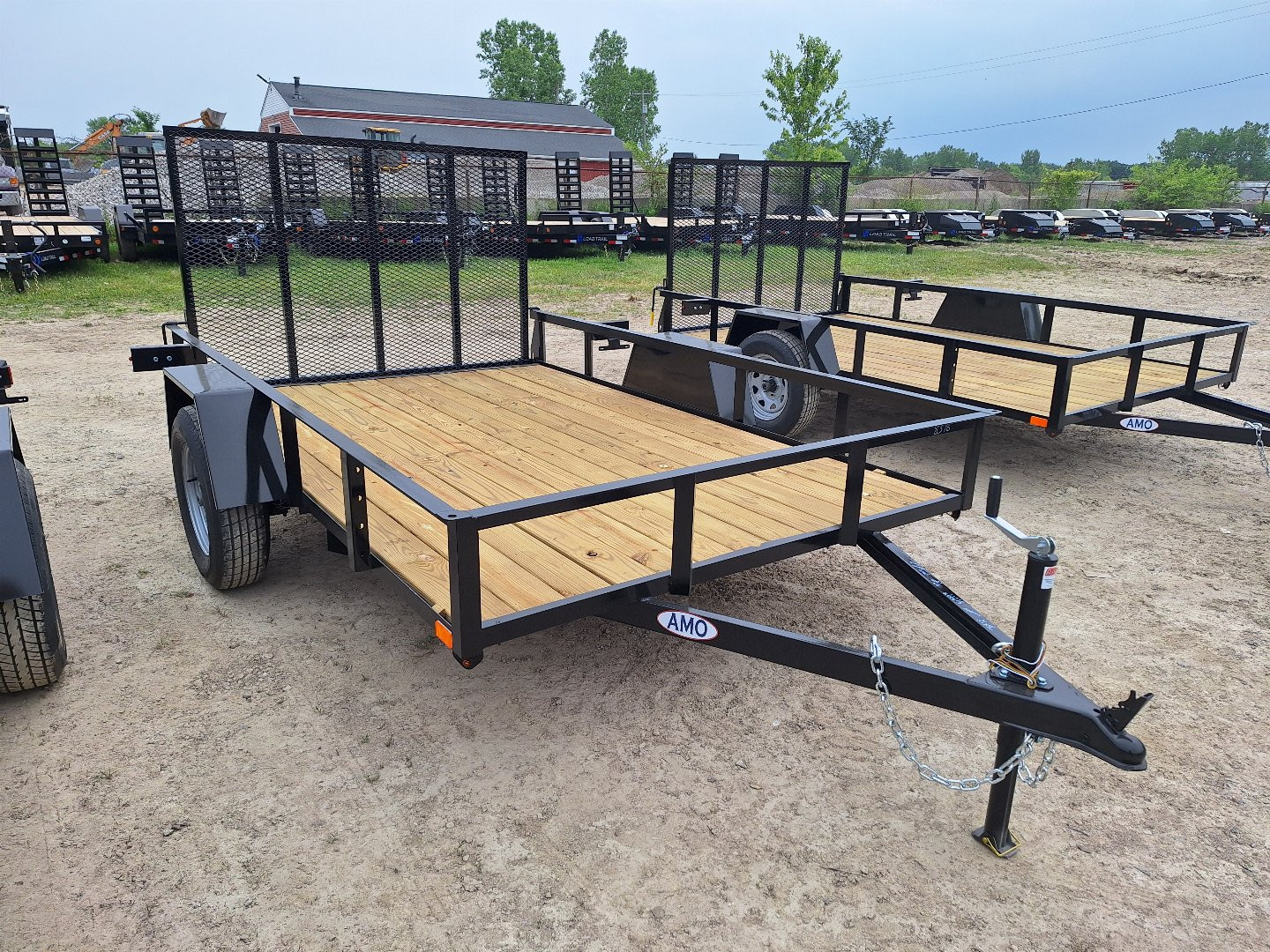 New 2025 AMO 76x10 Lowside Landscape Trailer W/ Led Lights and Spring Assist Gate