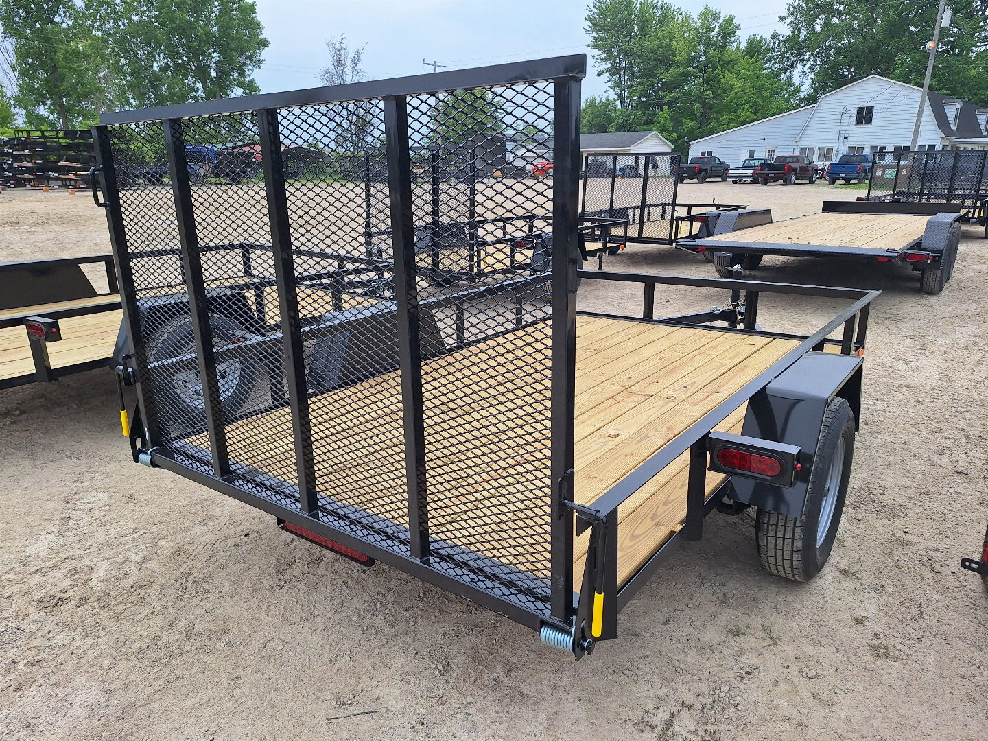 New 2025 AMO 76x10 Lowside Landscape Trailer W/ Led Lights and Spring Assist Gate