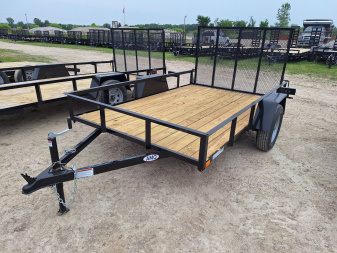 New 2025 AMO 76x10 Lowside Landscape Trailer W/ Led Lights and Spring Assist Gate