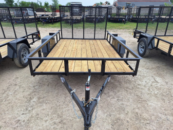New 2025 AMO 76x10 Lowside Landscape Trailer W/ Led Lights and Spring Assist Gate