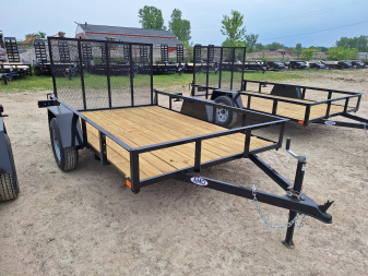 New 2025 AMO 76x10 Lowside Landscape Trailer W/ Led Lights and Spring Assist Gate