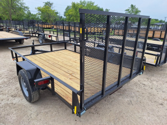 New 2025 AMO 76x10 Lowside Landscape Trailer W/ Led Lights and Spring Assist Gate