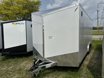 New 2025 Lightning 8.5 x 20 Enclosed All Aluminum Car Hauler with Ramp 7K GVW 7ft Interior Height
