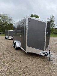 New 2025 Lightning Trailers 7X14 ALUMINUM W/ RAMP DOOR 7' INTERIOR Cargo / Enclosed Trailer