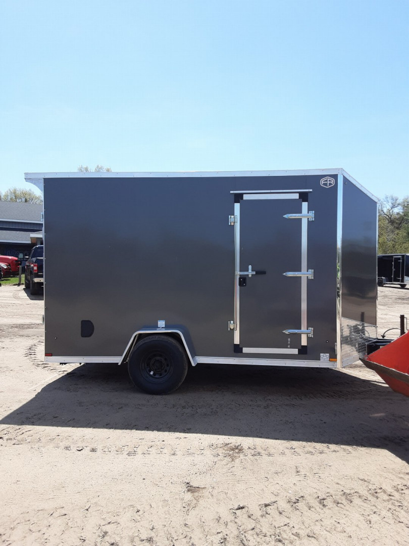 New 2025 Forest River US CARGO 7X12 W/RAMP CHARCOAL 7FT TALL Cargo / Enclosed Trailer