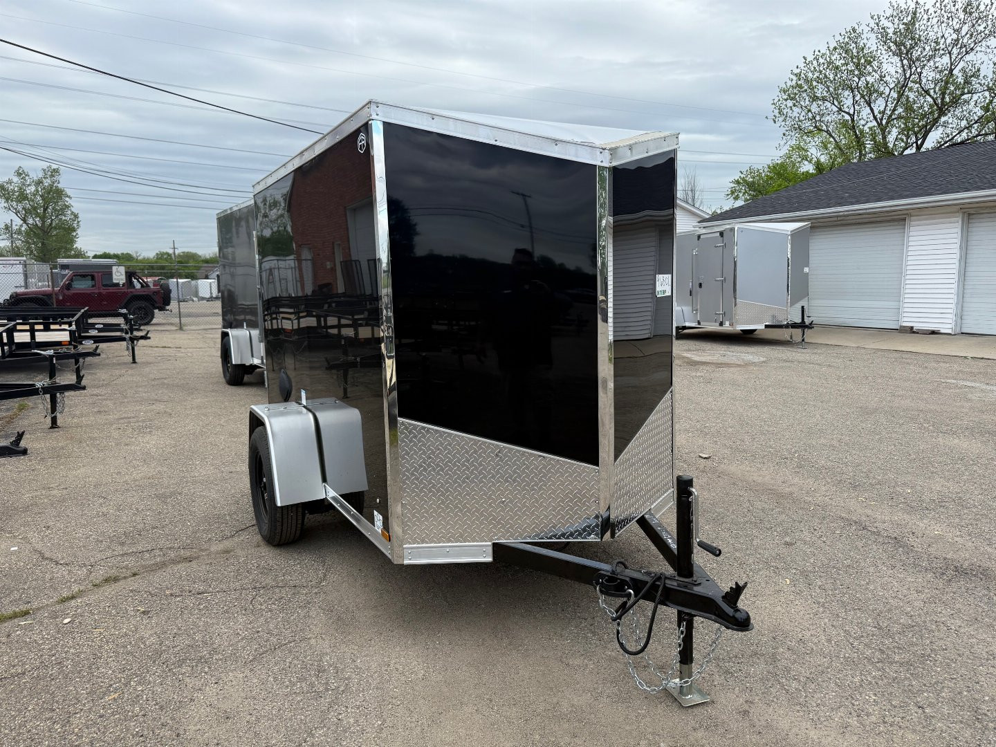 New 2025 US Cargo 5 x 8 Enclosed Trailer w/ Ramp Door with 5ft interior (Single) Cargo / Enclosed Trailer- UPGRADES6in