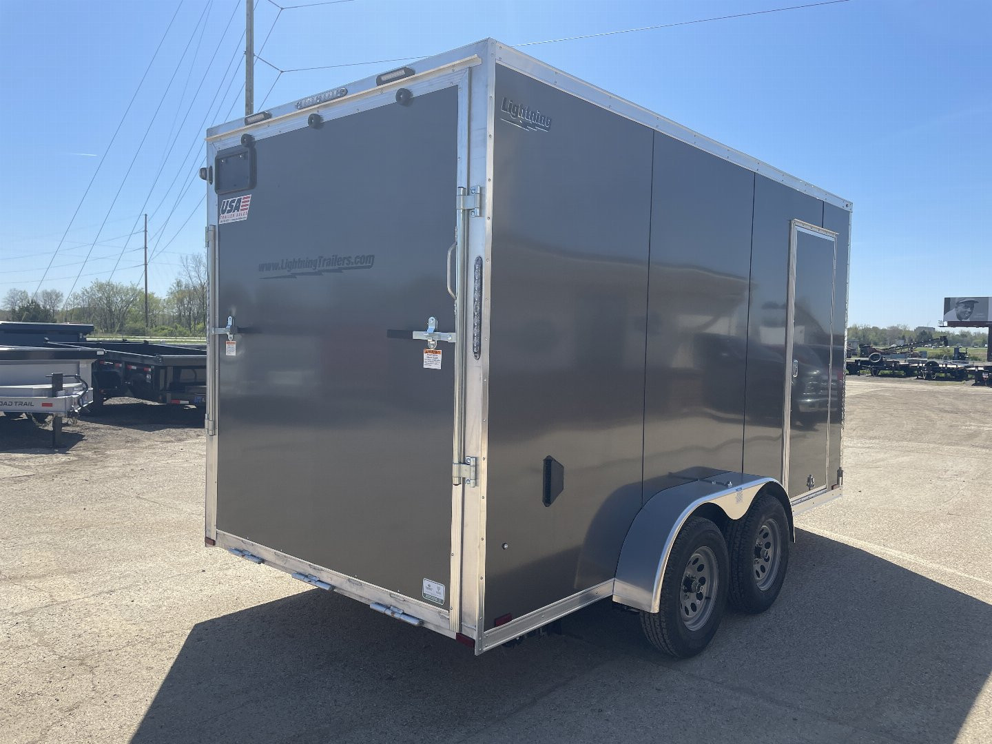 New 2025 LIGHTNING TRAILERS 7X14 V-Nose Ramp Door +12" Cargo / Enclosed Trailer