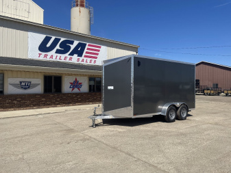 New 2025 LIGHTNING TRAILERS 7X14 V-Nose Ramp Door +12" Cargo / Enclosed Trailer