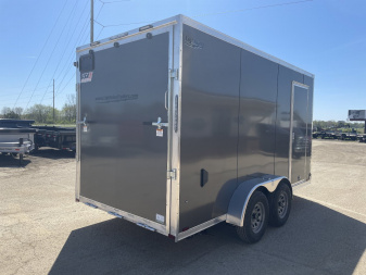 New 2025 LIGHTNING TRAILERS 7X14 V-Nose Ramp Door +12" Cargo / Enclosed Trailer