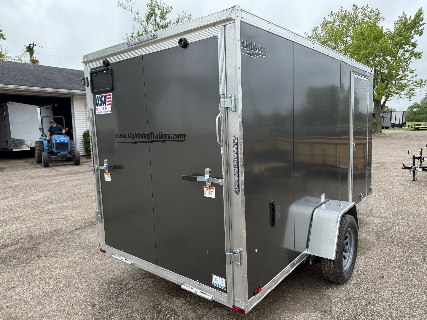 New 2025 6 X 12 Lightning ALL ALUMINUM Enclosed Trailer with 6ft Interior with ramp
