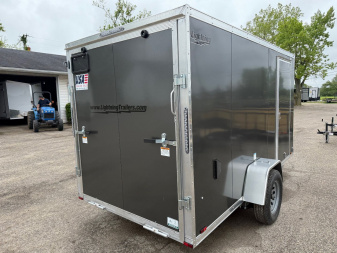 New 2025 6 X 12 Lightning ALL ALUMINUM Enclosed Trailer with 6ft Interior with ramp