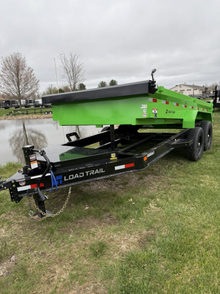 New 2025 Load Trail 83X14 14KGVW GREEN/BLACK Dump Trailer