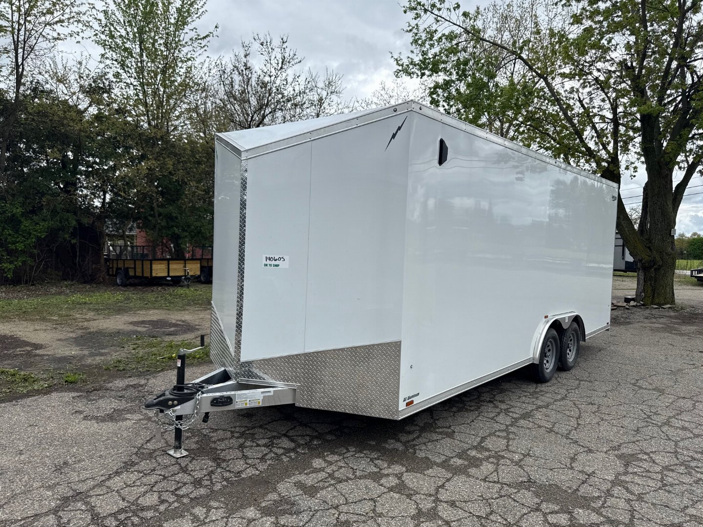 New 2025 Lightning 8.5 x 20 Enclosed All Aluminum Car Hauler with Ramp 7K GVW 7ft Interior Height