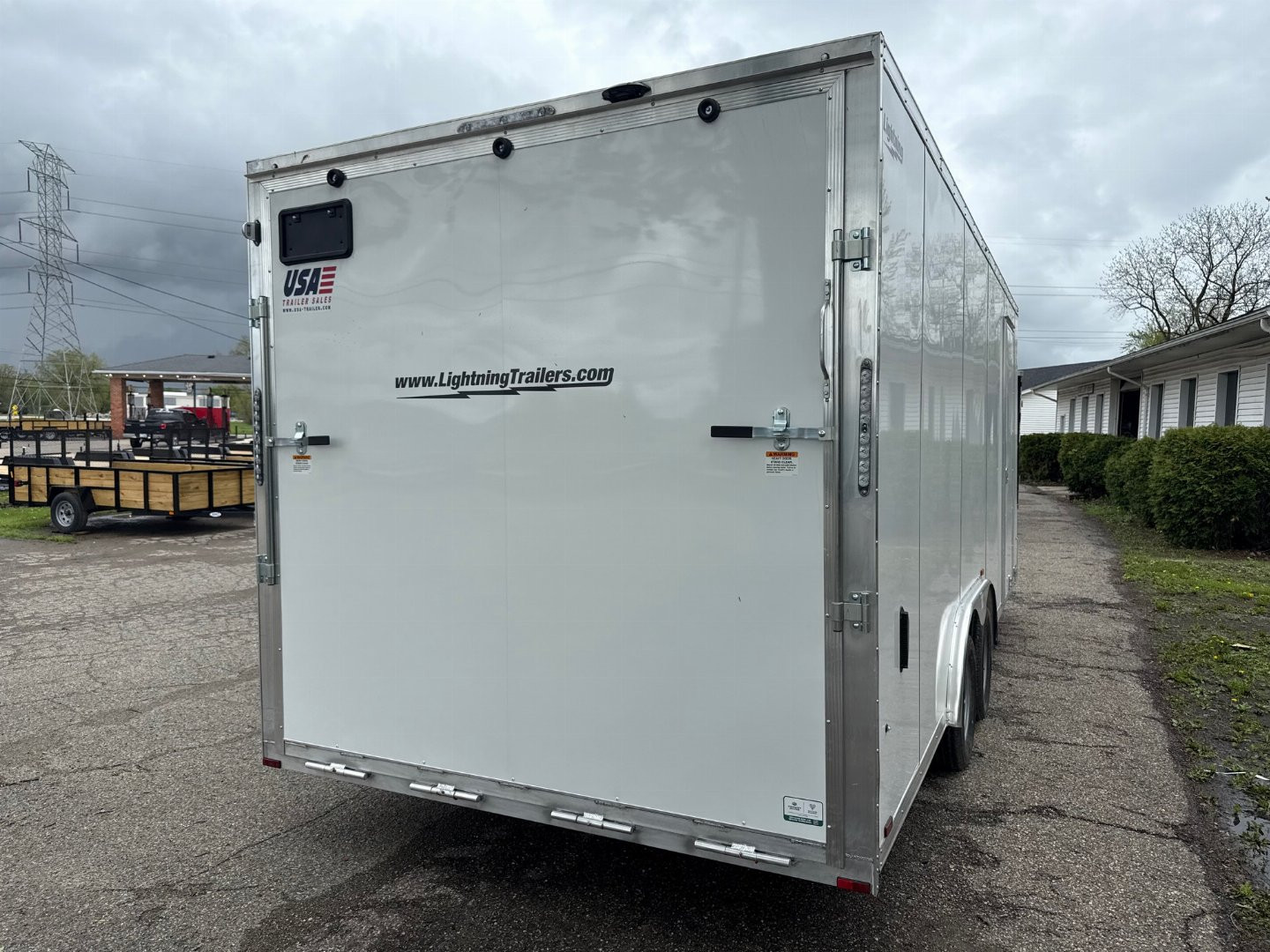 New 2025 Lightning 8.5 x 20 Enclosed All Aluminum Car Hauler with Ramp 7K GVW 7ft Interior Height