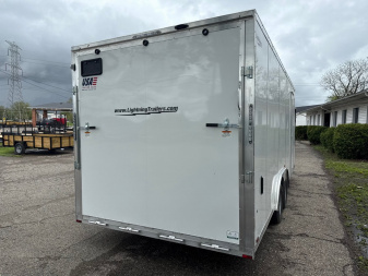 New 2025 Lightning 8.5 x 20 Enclosed All Aluminum Car Hauler with Ramp 7K GVW 7ft Interior Height