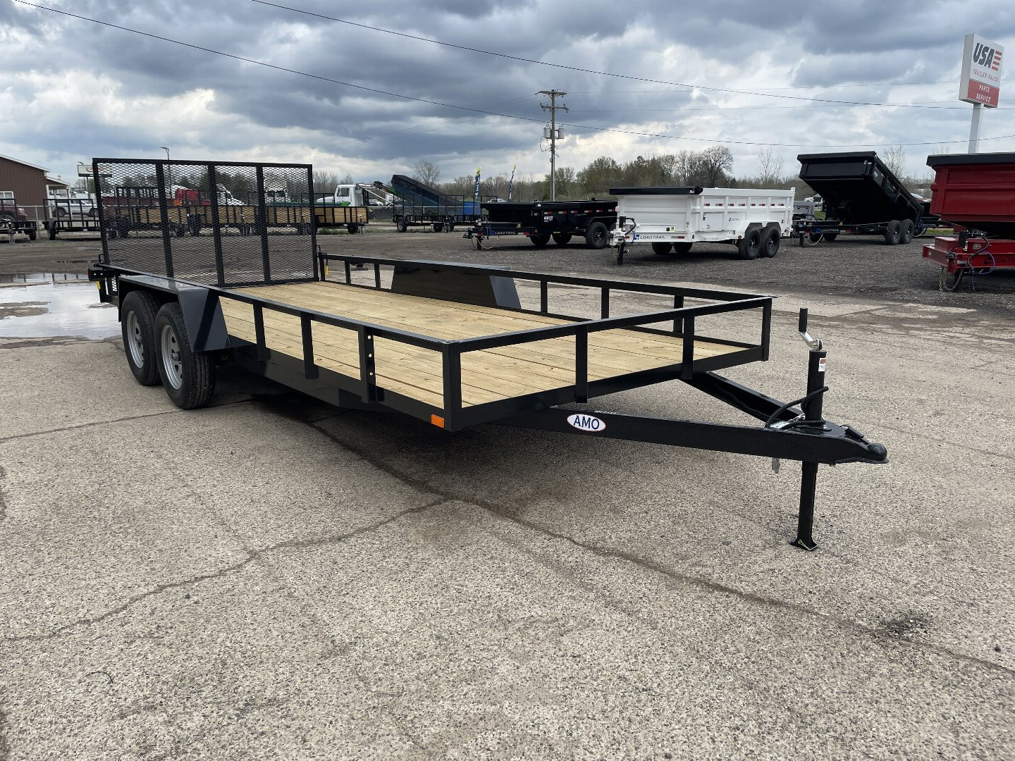 New 2025 AMO 82x20 Tandem Axle 2-Brake Landscape Trailer