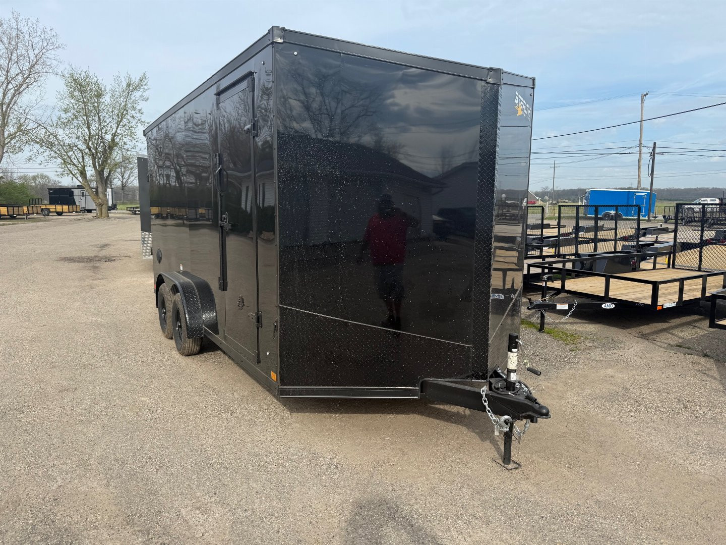 New 2025 Stealth 7.5 X 16 Enclosed Trailer with 7ft Interior with UTV Package - BLACK OUT PACKAGE