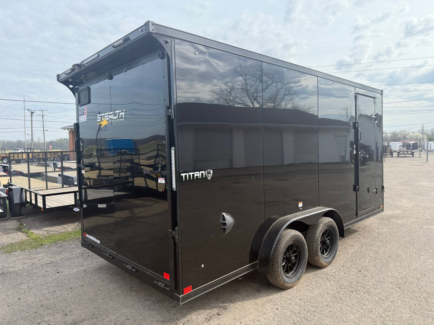 New 2025 Stealth 7.5 X 16 Enclosed Trailer with 7ft Interior with UTV Package - BLACK OUT PACKAGE