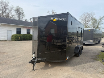 New 2025 Stealth 7.5 X 16 Enclosed Trailer with 7ft Interior with UTV Package - BLACK OUT PACKAGE