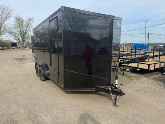 New 2025 Stealth 7.5 X 16 Enclosed Trailer with 7ft Interior with UTV Package - BLACK OUT PACKAGE
