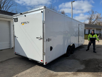 New 2025 Stealth Titan 8.5 x 24 Enclosed Car Hauler with Ramp 10K GVW with 7ft interior WITH ALUMINUM RIMS