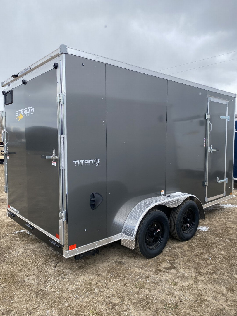 New 2025 Stealth Trailers Titan 7x14 V-Nose Ramp Door Cargo / Enclosed Trailer