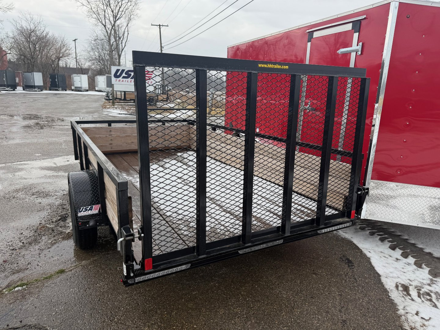 New 2023 H&H TRAILERS 76 X 12 3k Steel Landscape High side Trailer w/ Fold in Ramp