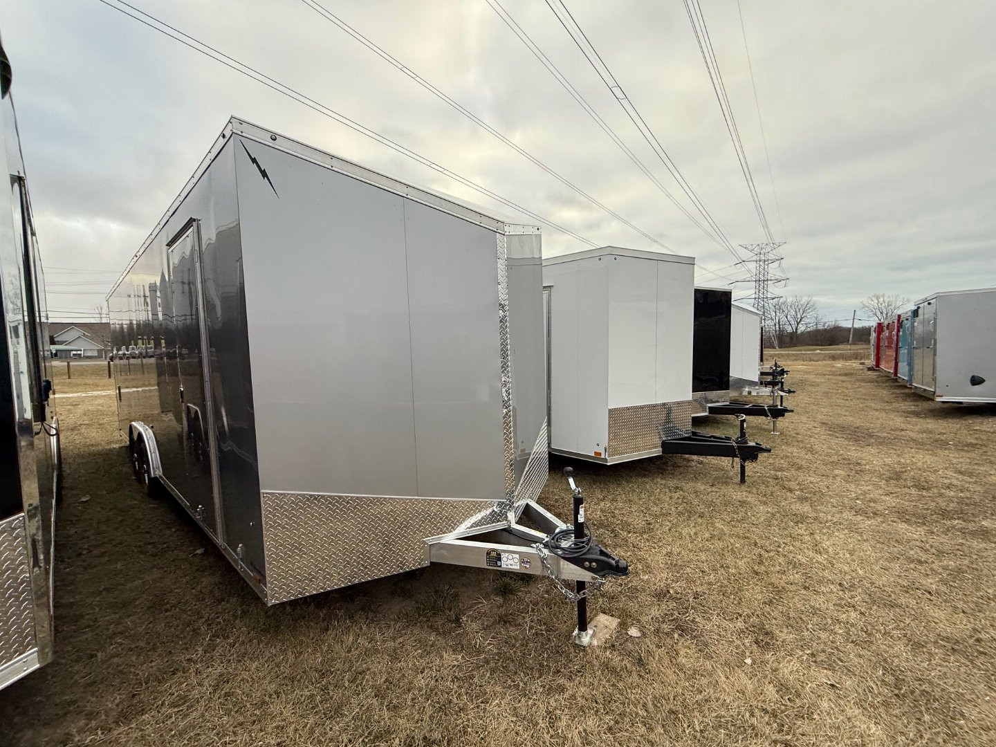 New 2025 Lightning 8.5 x 24 Enclosed All Aluminum Car Hauler with Ramp 10K GVW 7ft Interior Height