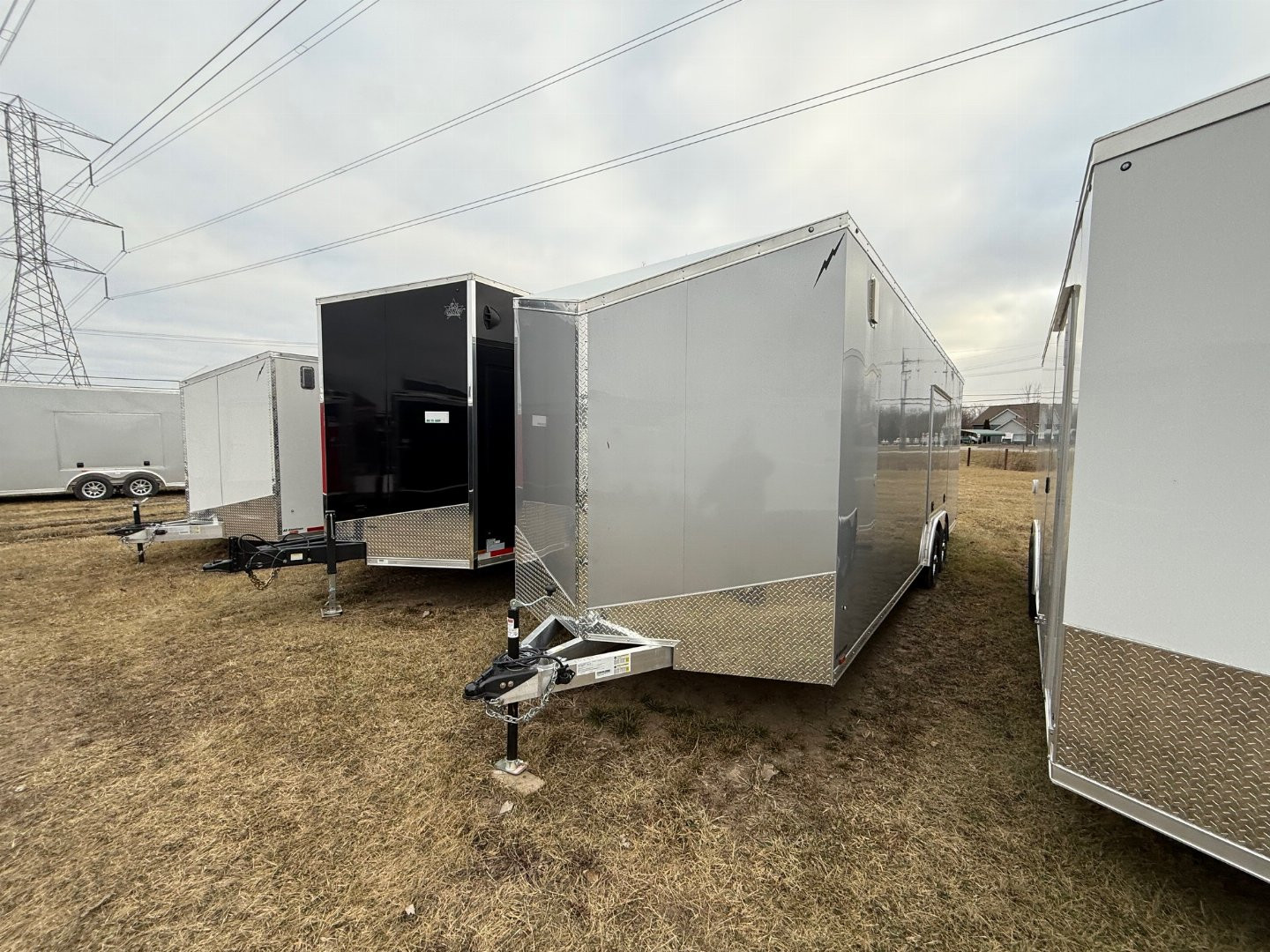 New 2025 Lightning 8.5 x 24 Enclosed All Aluminum Car Hauler with Ramp 10K GVW 7ft Interior Height