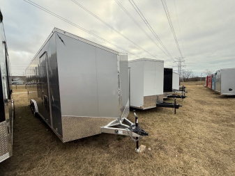 New 2025 Lightning 8.5 x 24 Enclosed All Aluminum Car Hauler with Ramp 10K GVW 7ft Interior Height