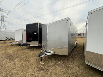 New 2025 Lightning 8.5 x 24 Enclosed All Aluminum Car Hauler with Ramp 10K GVW 7ft Interior Height