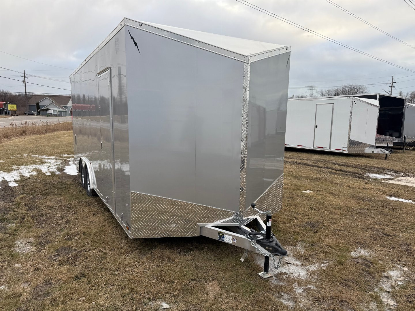 New 2025 Lightning 8.5 x 20 Enclosed All Aluminum Car Hauler with Ramp 7K GVW 7.5 Interior Height