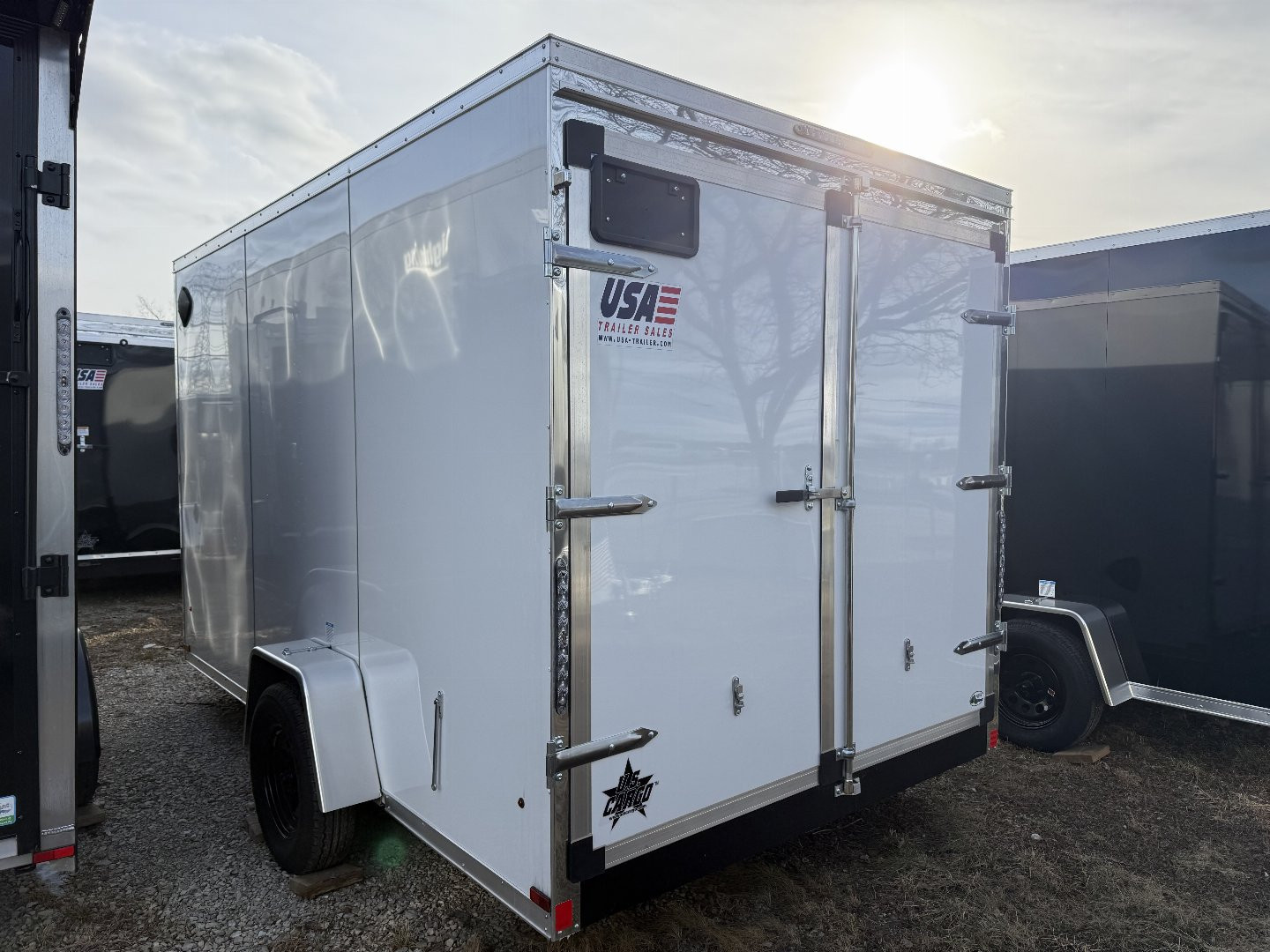 New 2025 7 X 12 US CARGO Enclosed Trailer 7ft interior w/Double Barn doors and Electric Brakes and UPGRADED OPTIONS