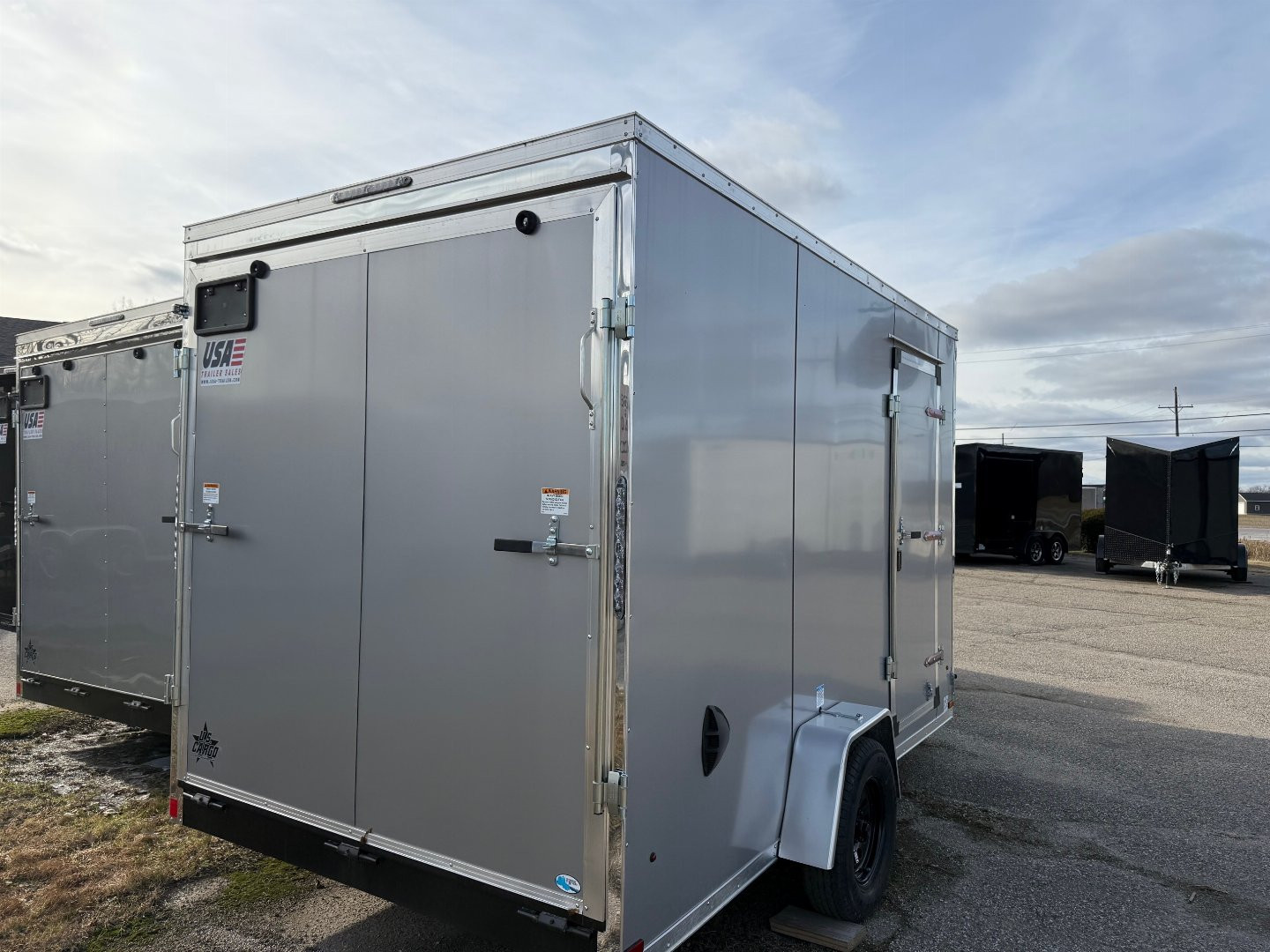 New 2025 7 X 12 US CARGO Enclosed Trailer 7ft interior w/ Ramp and Electric Brakes and UPGRADED OPTIONS