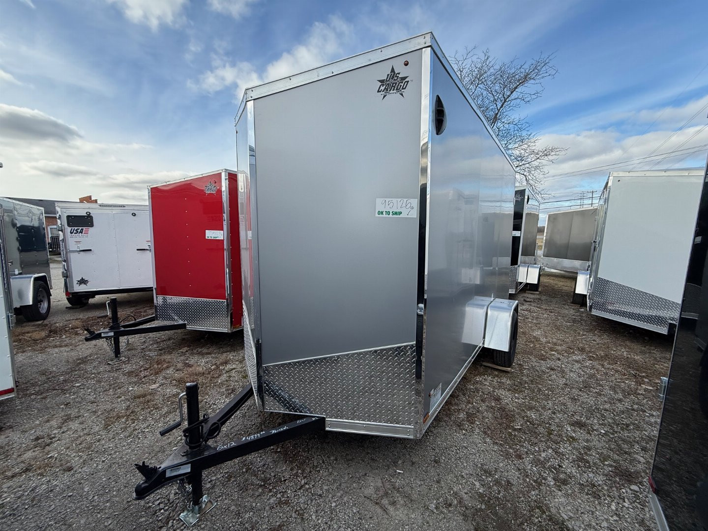 New 2025 US Cargo 6 x 12 Enclosed Trailer Ramp Door with 7FT INTERIOR - Screwless Exterior w/Upgraded Options