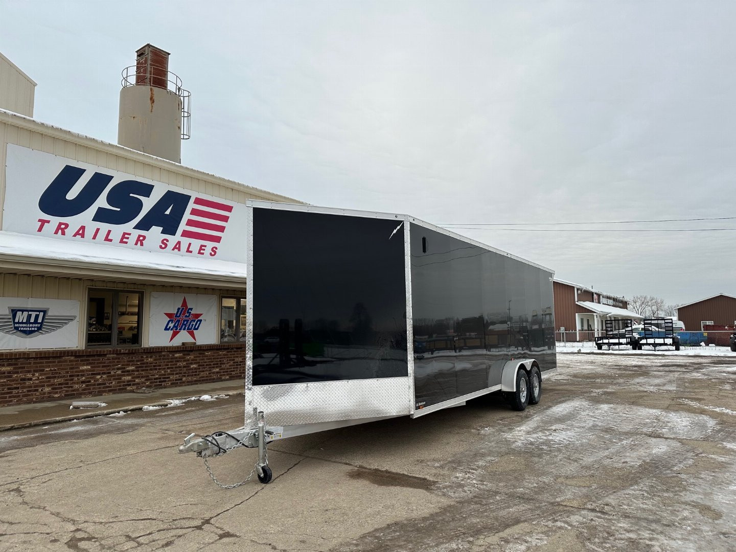 New 2025 Lightning Trailers 7x29 Aluminum 4-Place + 12 Snowmobile Trailer w/7ft Interior *OLD STOCK*