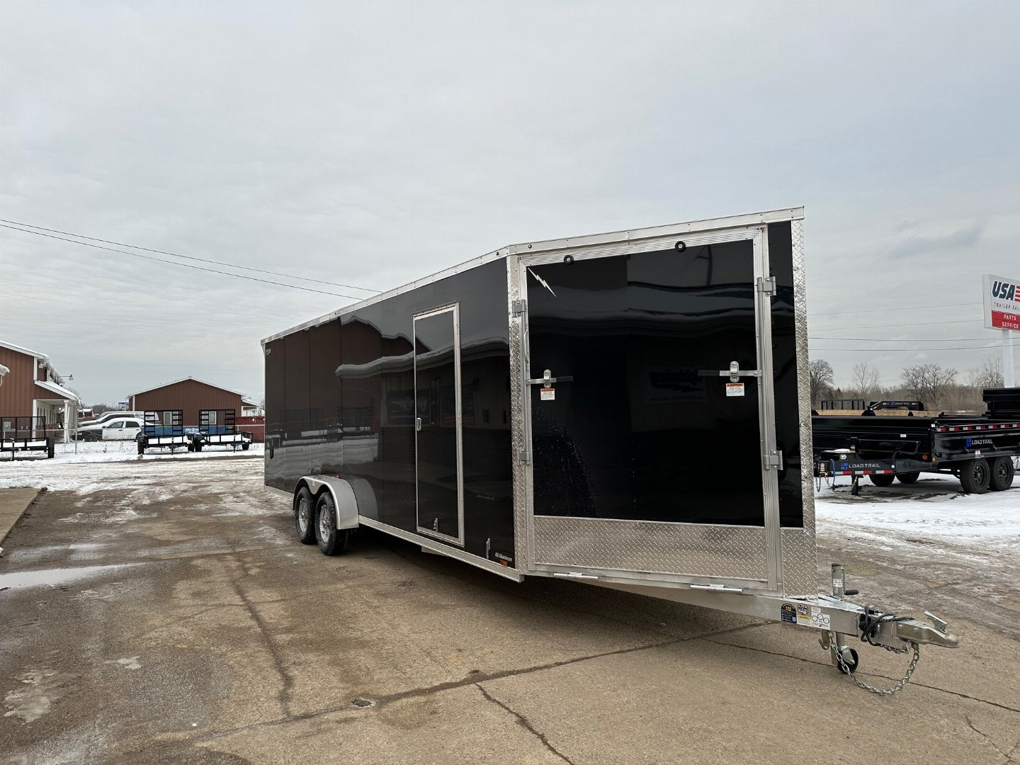 New 2025 Lightning Trailers 7x29 Aluminum 4-Place + 12 Snowmobile Trailer w/7ft Interior *OLD STOCK*