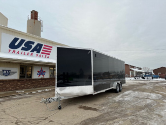 New 2025 Lightning Trailers 7x29 Aluminum 4-Place + 12 Snowmobile Trailer w/7ft Interior *OLD STOCK*