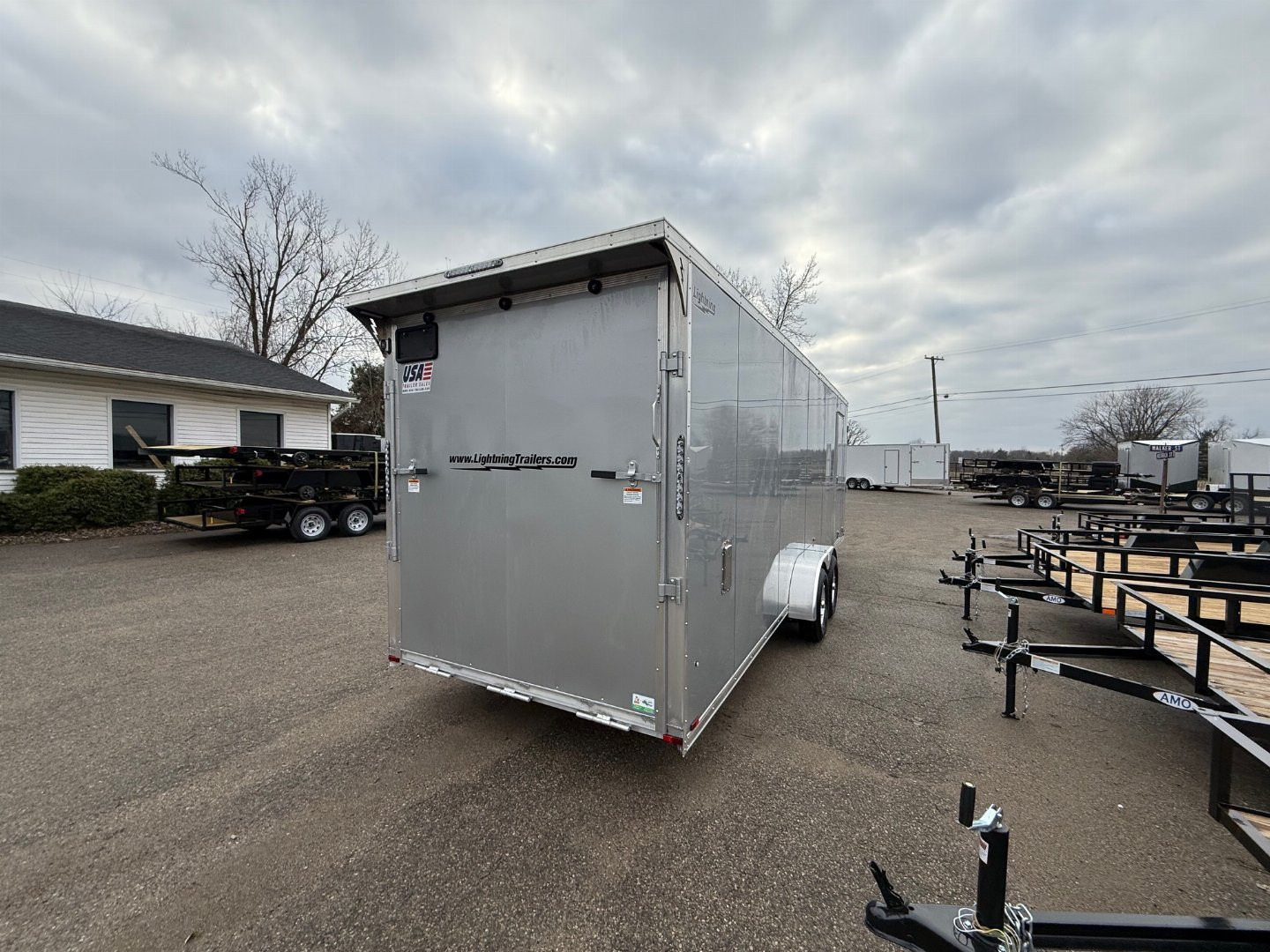 New 2025 LIGHTNING TRAILERS 7 x 29 4 Place Snowmobile Trailer with 7ft Interior height