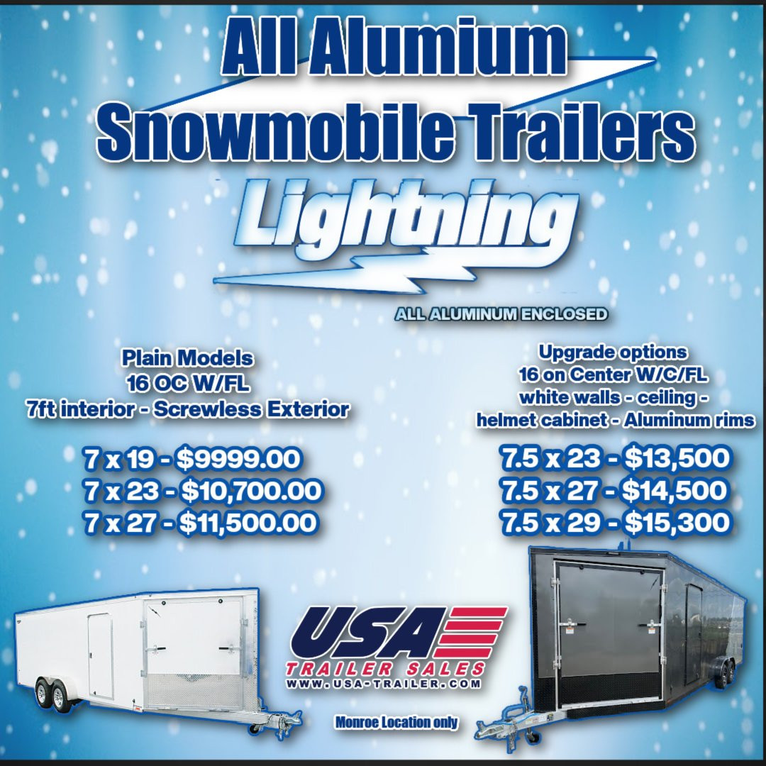 New 2025 LIGHTNING TRAILERS 7 x 29 4 Place Snowmobile Trailer with 7ft Interior height