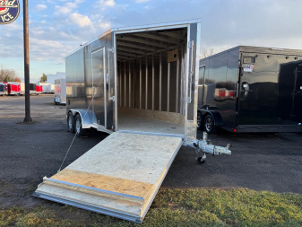 New 2025 Lightning 7 X 19 Lightning 2 Place Enclosed Snowmobile Trailer with 7ft Interior