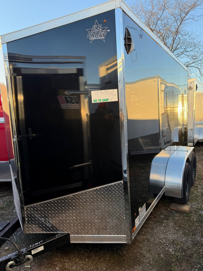 New 2025 US Cargo 6 x 12 Tandem Enclosed Trailer Ramp Door with 6FT 6IN INTERIOR - Screwless Exterior