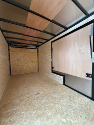 New 2024 FORMULA TRAILERS 7 x 16 Cargo / Enclosed Trailer with 7ft Interior and Ramp WITH UTV DOOR - BLACK OUT PACKAGE