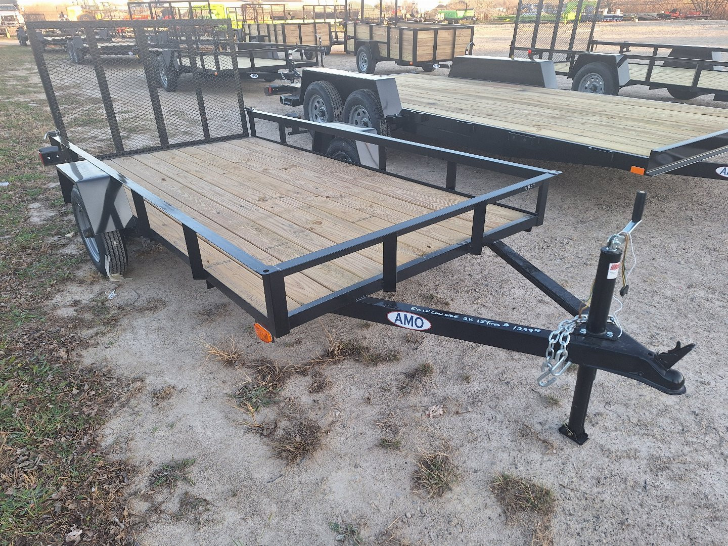 New 2025 AMO 5x10 Light Duty Lowside Landscape Trailer