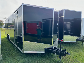 New 2025 US Cargo 8.5 x 28 Enclosed Car Hauler with Ramp 10K GVW with 7ft interior - SCREWLESS